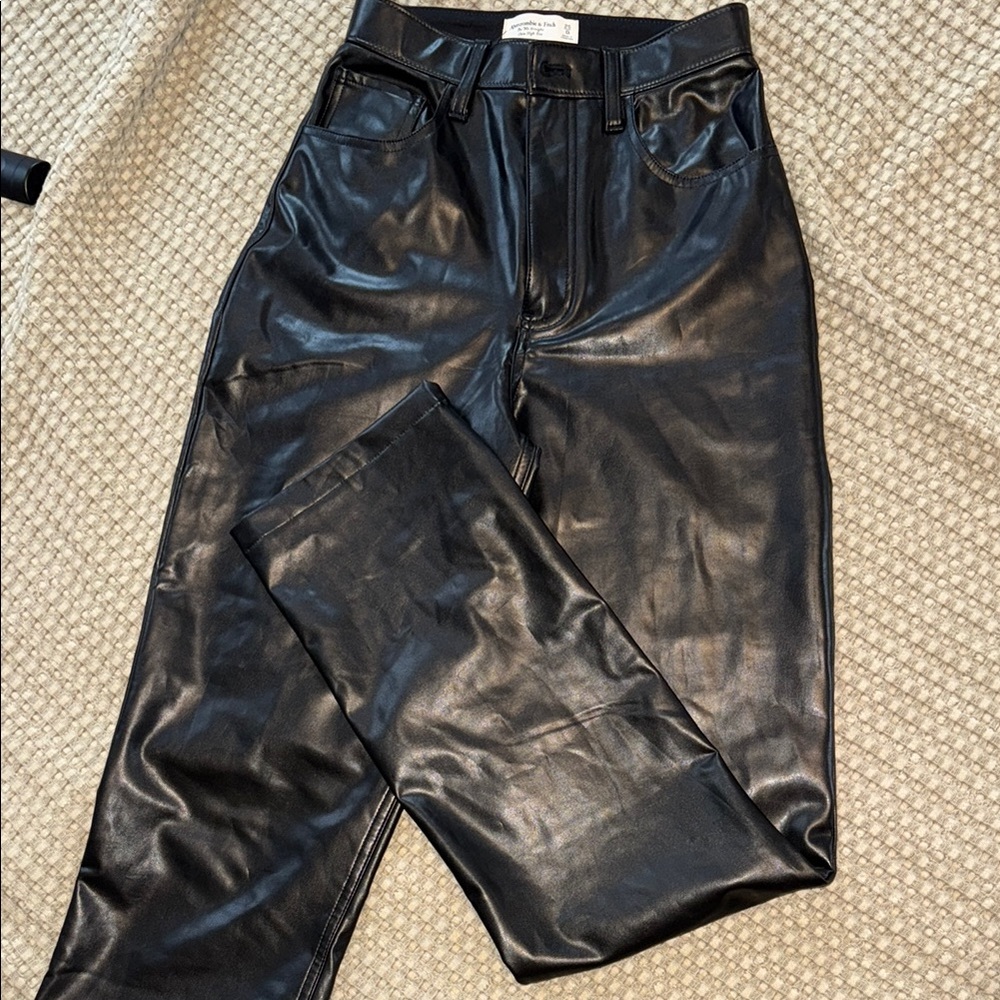 Black Faux Leather Pants